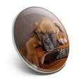 thumbnail image 2 of Boxer Puppy Dog Sleeping on Guitar Metal 1.1" Tie Tack Hat Lapel Pin Pinback, 2 of 5