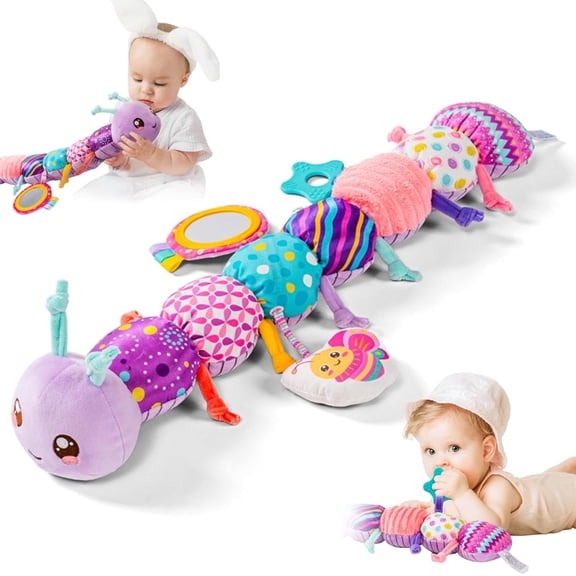 Newborn Baby Girl Gift Toys for 0 3 6 12 Months,Infant Tummy Time Toys,Musical Stuffed Animal with Multi-Sensory Crinkle, Rattle and Textures,Baby Boy Girl Gifts