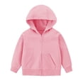 thumbnail image 2 of DJDLJWCJ Girls Zip Up Hoodie Sweatshirt Relaxed Fit Stretch Soft Sweatshirt Solid Color Casual Sweatshirts Pink Size 7, 2 of 6