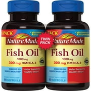 Nature Made Fish Oil 2000mg Softgels, 180 Count, Omega 3 Supplement For Heart Health