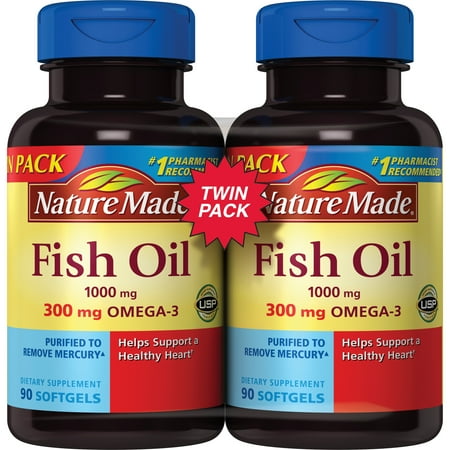 Nature Made Fish Oil 2000mg Softgels, 180 Count, Omega 3 Supplement For Heart Health