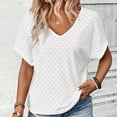 thumbnail image 2 of Women Short Sleeve Shirt Elegant Tunic V Neck T Shirt Summer Casual Lightweight Mesh Top Long Sleeve Polyester Shirt Women Womens Summer Tunics Cute Tops for Women Summer Women Long Sleeve Tee Shirt, 2 of 5