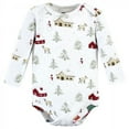 thumbnail image 4 of Hudson Baby Infant Boy Cotton Long-Sleeve Bodysuits, Boy Holiday Village, 6-9 Months, 4 of 5