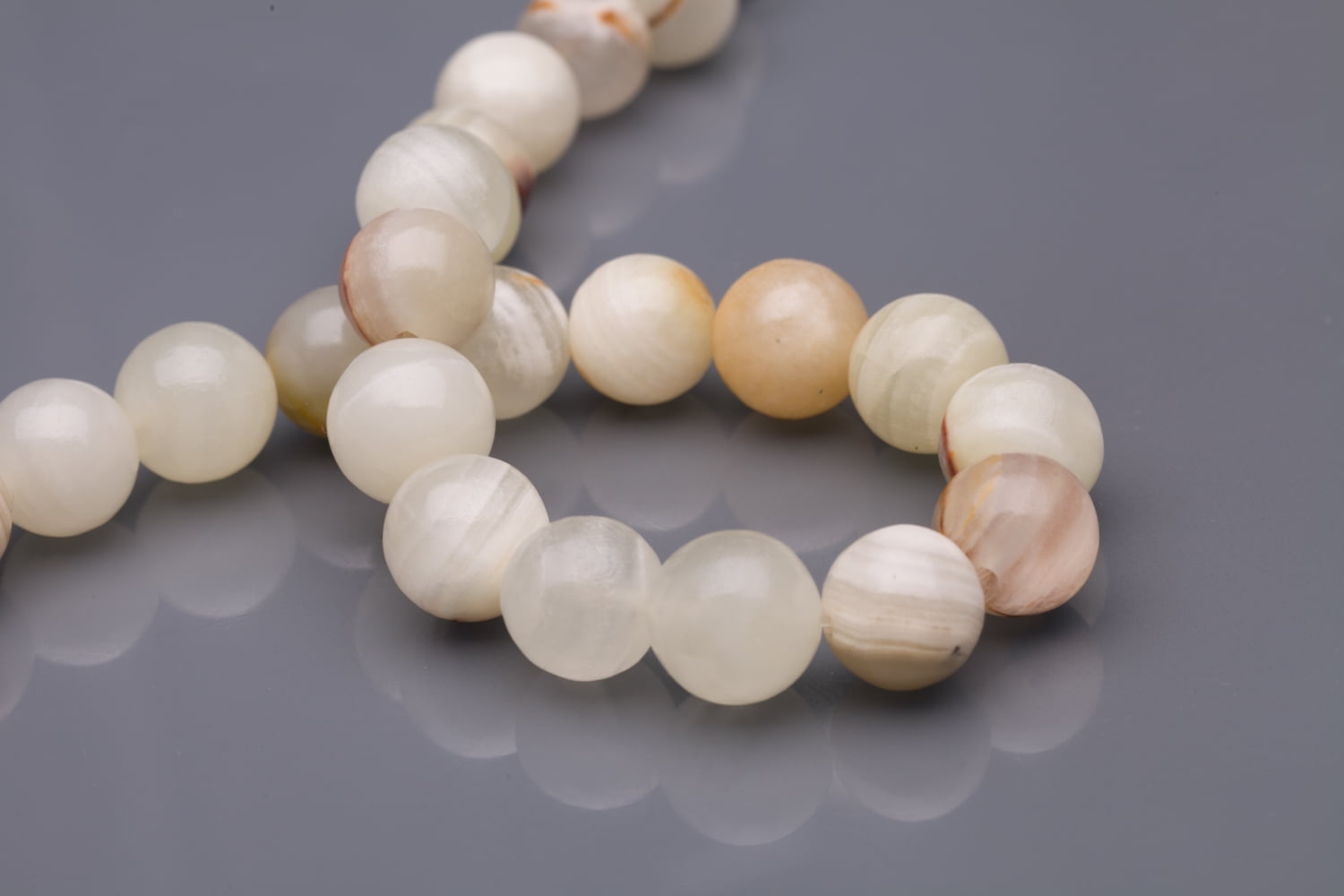 Round Shaped Marble Beads Semi Precious Gemstones Size 16x16mm