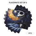 thumbnail image 3 of Placemats Set of 4 / 6, Halloween Starry Night Pumpkin Placemats for Dining Table Indoor/Outdoors Heat Resistant Washable Placemats 18" x 12", 3 of 8