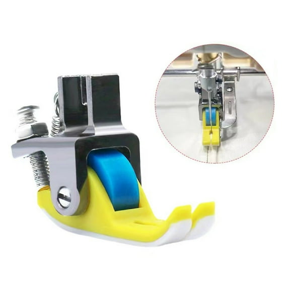 WXLCISI Adjustable Rolled Hemmer Presser Foot for Sewing Machines - 2025 New Hemming Foot for Fabrics, Great for Quilting and Dressmaking, Industrial Grade - Yellow