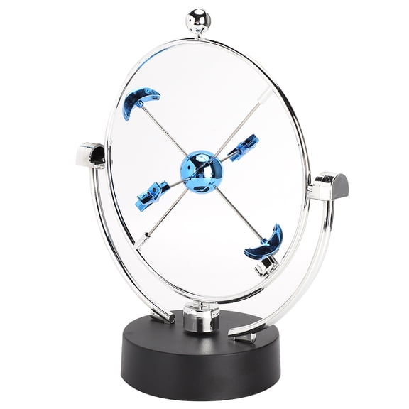 Yajisi Perpetual Motion Desk Toy Star Moon Planetary System Color USB Battery Operated Desktop Sculpture, Modern Geometric Kinetic Art Decoration for Home and Office, 7.87 inches / 20 cm