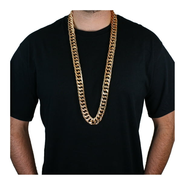 Western Fashion Flat Gold Chain Rapper Necklace