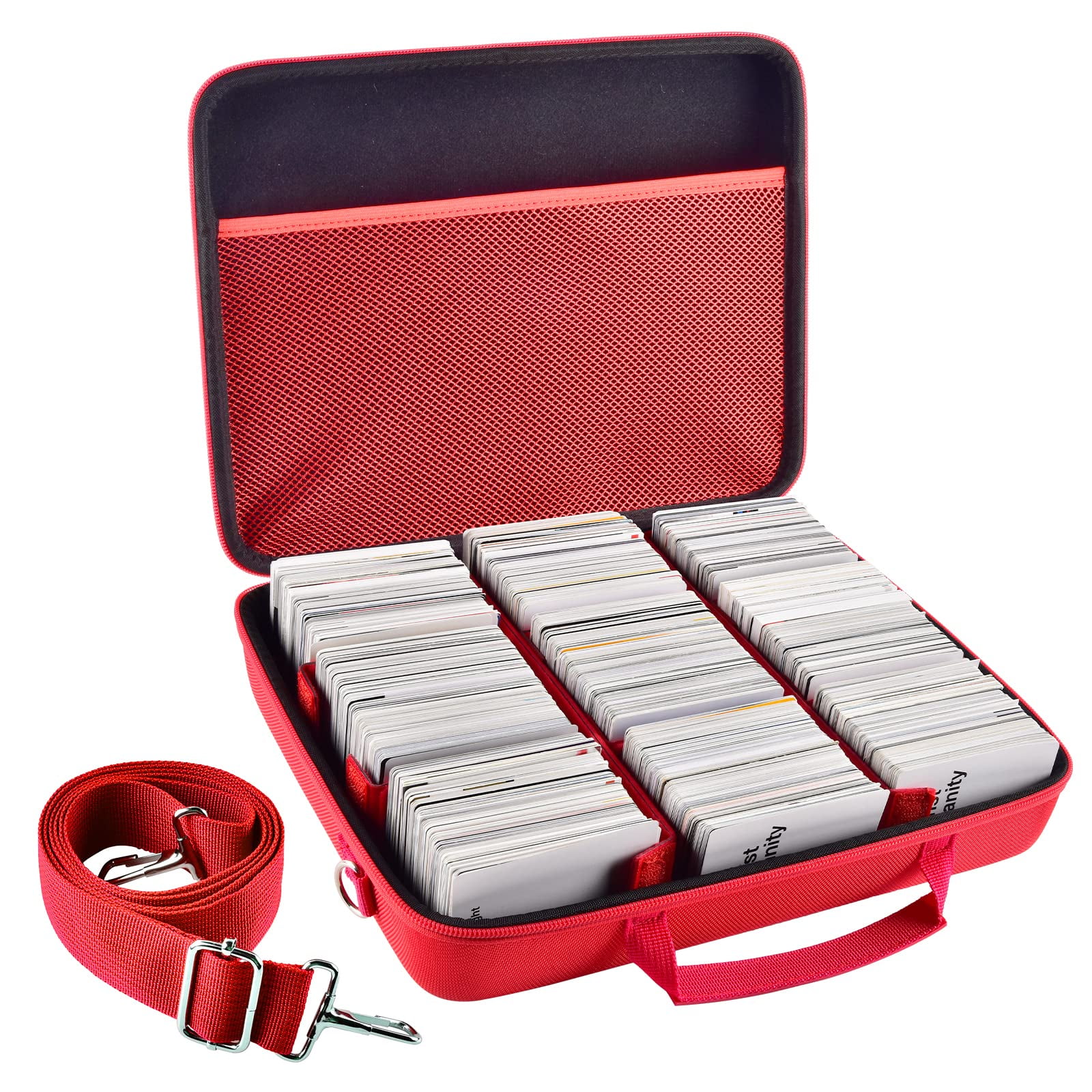 PAIYULE Large Game Card Case Storage Holder for 2500+ Cards, Baseball Football Sports Card Box - Red