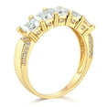 thumbnail image 3 of Wellingsale Ladies Solid 14k Yellow Gold Polished CZ Cubic Zirconia Princess Cut Five 5 Stone Anniversary Wedding Band - Size 4.5, 3 of 6