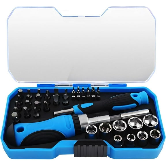 44-Piece Ratchet Screwdriver Bit Set for Home, Garage & Bike Repair