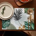 thumbnail image 5 of Green Boho Plant Pattern Summer Placemats Table Placemats Set Of 4-Linen Kitchen Washable Placemats Table Mats 11.8"x17.7" Non-Slip Heat Resistant, 5 of 6