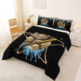 thumbnail image 2 of Castle Fairy Camo Baseball Hat Print King Size Comforter Sets 3pcs, Blue Ice Cream Drip Comforters King Size,Black Reversible,1 Comforter and 2 Pillowcases, 2 of 6
