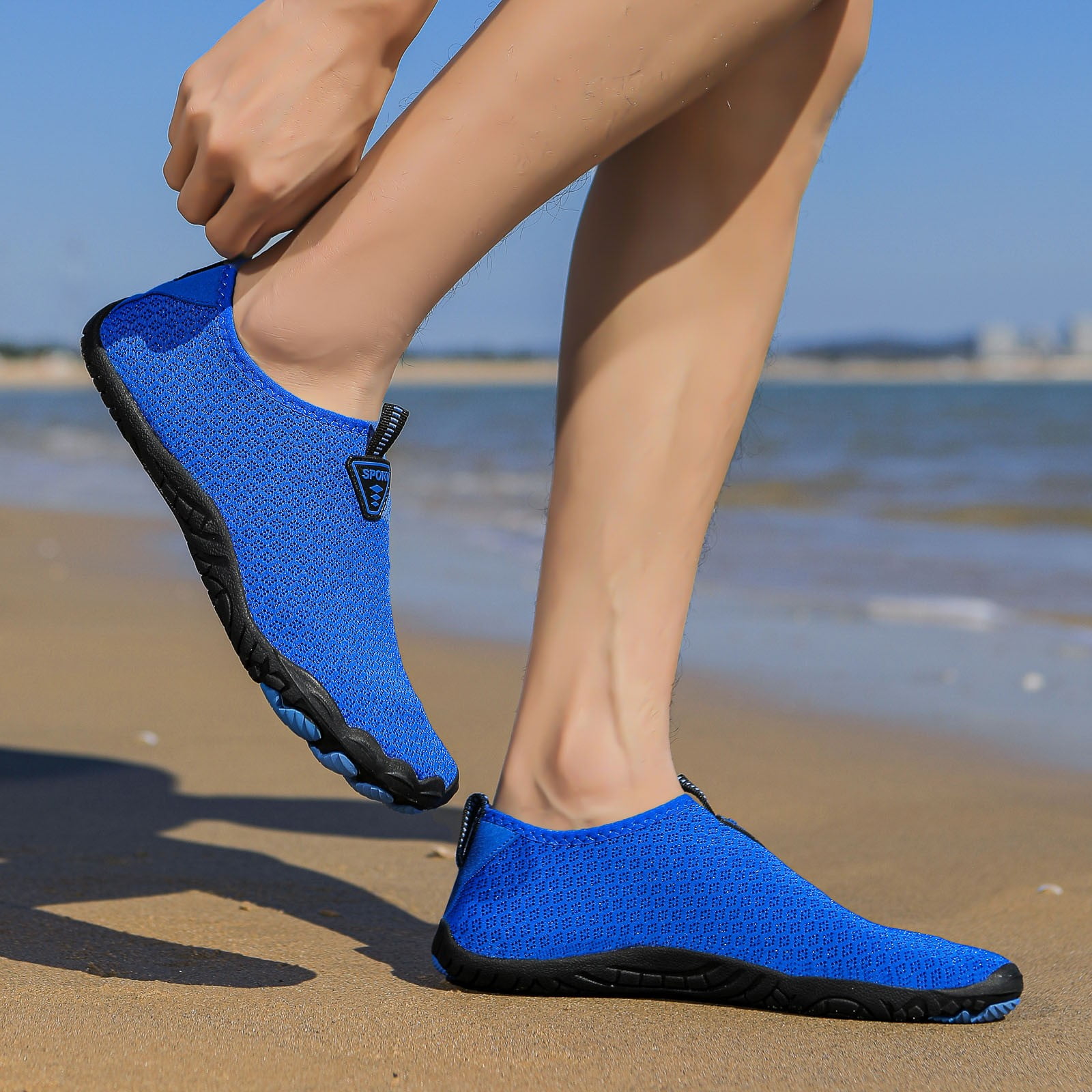Mepaouo Womens Mens Water Swim Shoes Wide Toe Box Barefoot Beach Socks for Walking Hiking Diving