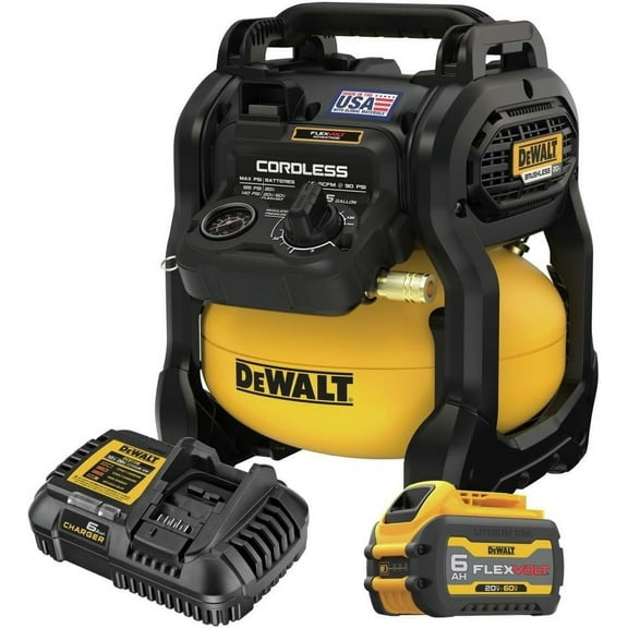 DEWALT 20V MAX* Portable Cordless Air Compressor Kit, 2.5 Gallons, 140 PSI, Brushless with Battery & Charger (DCC2520T1)