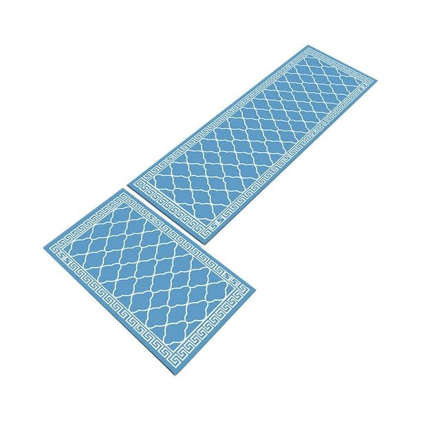 Ganfancp Geometría Abstracto Strip Cocina Slip Floor Mat Liquidación 1 Alfombrilla de 40*60 Cm + 1 Alfombrilla de 40*120 Cm