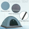 thumbnail image 4 of Cotinse 3-4 Person Tent for Camping, Instant Pop Up Camping Tent with Screen Porch, Family Tent for Outdoor/Hiking/Traveling, with Tote Bag, Camp Dome,Blue, 4 of 9