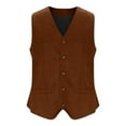 thumbnail image 6 of LODIENY Mens Vintage Tweed Suit Vest Sleeveless Retro V Neck Casual Wool Waistcoat for Wedding Groomsmen Men's Slim Fit Formal Vest Orange XL, 6 of 7