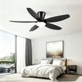 thumbnail image 2 of PHORUS 36" Low Profile Ceiling Fan with LED Light,Remote & App Control,Quiet Reversible DC Motor,Dimmable Flush Mount Fan for Bedroom,Black, 2 of 6