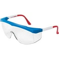 thumbnail image 2 of Stratos Safety Glasses, SS130, Red/White/Blue Frame, Clear Lens, 2 of 4