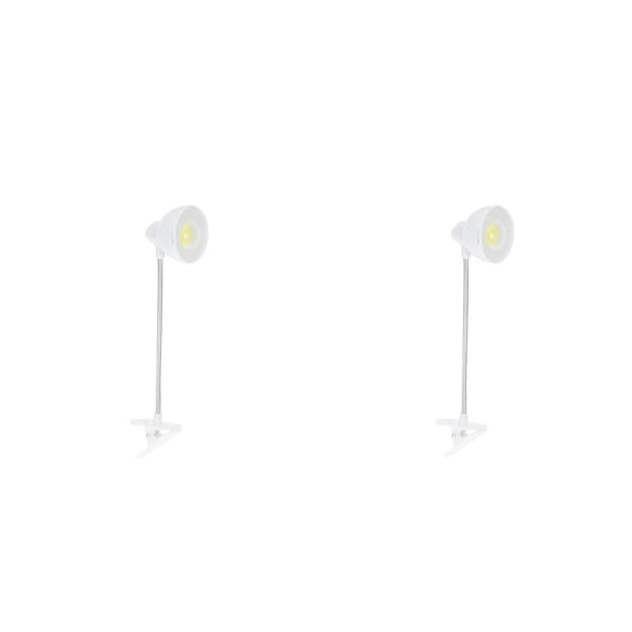 2 Pieces Monitor Office Clip Desk Reading Light Student 5.00X4.50X17.00CM White