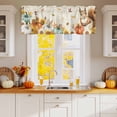 thumbnail image 2 of Fall Squirrel Valances for Windows, 54 x 18in, Pumpkin Sunflower Leaf Farmhouse Thanksgiving Rod Pocket Kitchen Valance Curtain Light Filtering Window Treatments for Living Room Bedroom, 1 Panel, 2 of 7