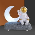 thumbnail image 4 of Altavoz Bluetooth con luz de luna y astronauta, sonido estéreo, altavoz inalámbrico compatible con TF Oro, 4 of 9