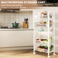 thumbnail image 2 of Towallmark 5-Tier Slim Rolling Storage Drawer Cabinet – Metal Organizer with Wheels for Kitchen, Pantry, Office – Multi-Functional Portable Shelf for Snacks, Fruits, Vegetables and Supplies, White, 2 of 8