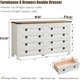 thumbnail image 5 of Dresser, Bedroom with 8 Drawer Dresser Cabinet, Wooden Country Wide Drawers, Storage Dresser Bedroom, Living Room, Dresser My Lux Decor Round, 5 of 9