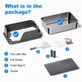 thumbnail image 5 of Non-stick Stainless Steel Litter Box, XL Splash-Proof, Leak-Proof, Large Capacity, Cat Litter Box for Multi-Cats, Large Cats, Easy-Clean, Gray, 5 of 7