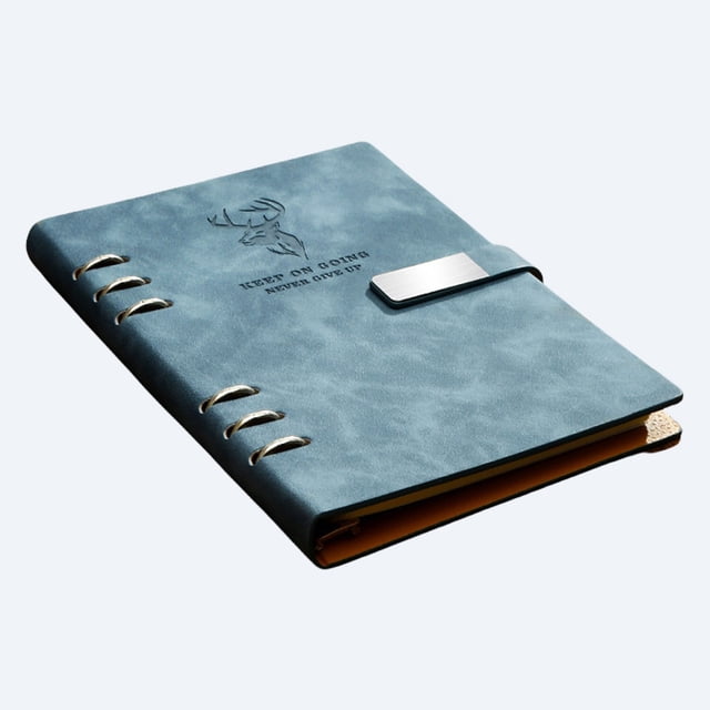 SLYNSHome A5 Discbound Notebook A5 Binder 6 Ring Journal Notebooks,Refillable Notebook with Removable Pages for Work Meeting Office Supplies - Blue
