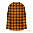 thumbnail image 5 of Enjoytime Long Sleeve Shirts for Women Plaid Patchwork Crewneck Blouse Business Casual Plus Size Fall Fashion Tops Orange S, 5 of 6