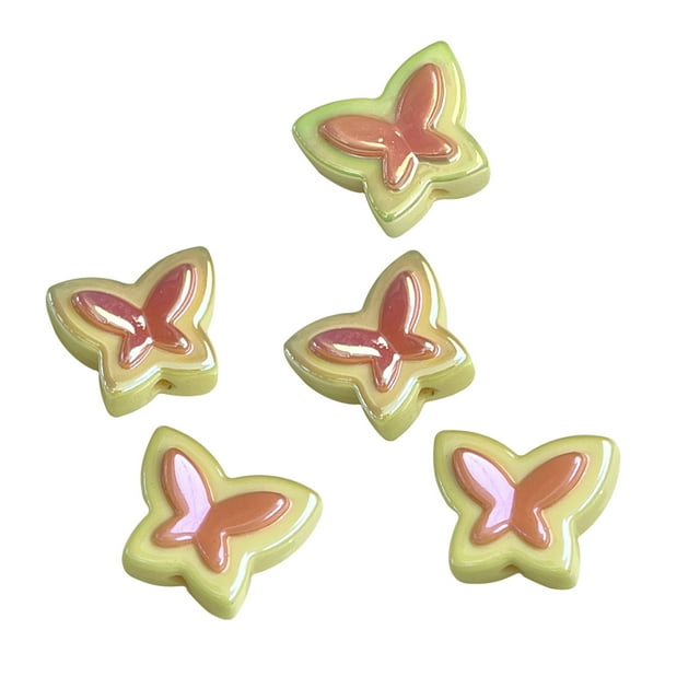 Ipotkitt Colores Cuentas Acrílicas De Mariposa Cuentas Ab Encantadoras Cuentas Transparentes De Mariposa Para Hacer Joyas Pulseras Trenzas