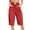 Red, variant on MLCDZ Womens Long Shorts Below The Knee Elastic High Waisted Pleated Casual Summer Loose Fit Shorts with Pockets Beach Vacation Travel Short Pants