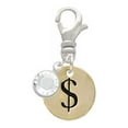 thumbnail image 2 of Delight Jewelry Goldtone Disc 1/2'' - Symbol - Dollar Sign - $ - - Silvertone Clip on Charm with Clear Crystal Drop, 2 of 4