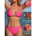 thumbnail image 3 of Asoul Triangle String Bikini Sets for Womens Tie Side Two Piece Swimsuits Womens Halter Bikinis Bathing Suits, 3 of 9