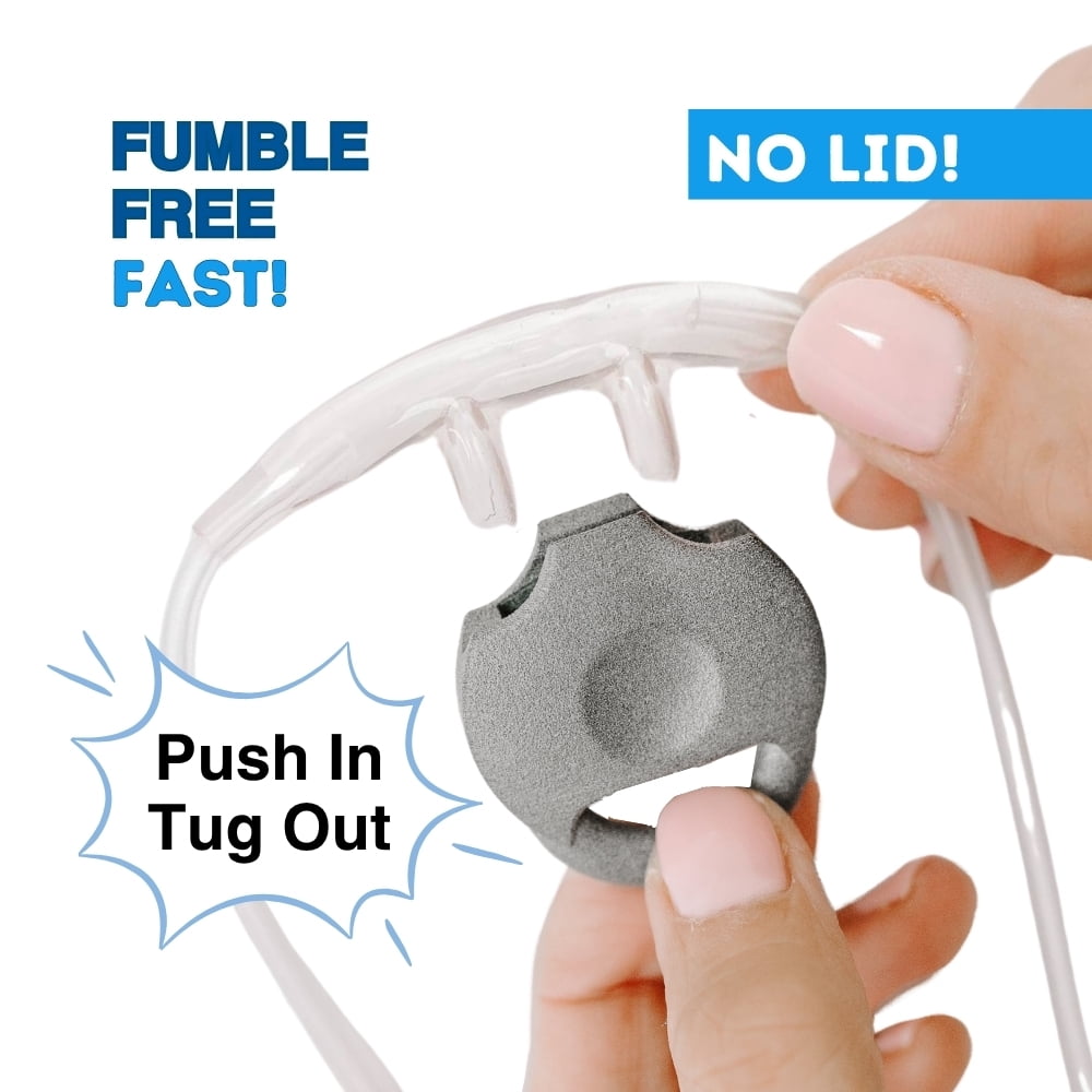 Oxygen Nasal Cannula Cover for Oxygen Tubing Prongs, Hose Holder with Handle, Fits Medline, Size 1.5 inches, 2 pack