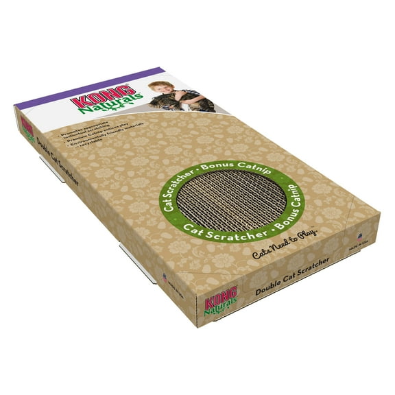 KONG® Naturals® Double Scratcher for Cats, Reversible Pads for Extended Use