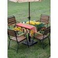 thumbnail image 4 of Outdoor Tablecloth with Umbrella Hole for Patio/Picnic/Party/Camping, Tropical Plants Waterproof Table Cloth Square Cover Washable, Vintage Palm Leaves Cat on Bathtub Pink (54"x 54"), 4 of 9