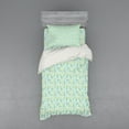 thumbnail image 2 of Ambesonne Tropical Bedding Set 4 Pcs, Soft Toned Jungle Leaves, Queen, Pale Blue and Khaki, 2 of 3