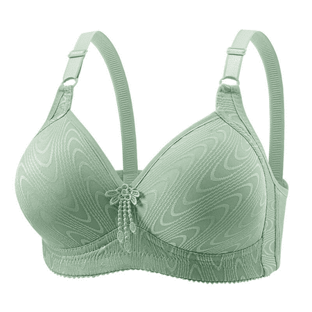 Fulorrnie Bras for Women Supportive Wirefree Lift Comfort Seamless Bralette Front Closure Balconette Bra Green 40