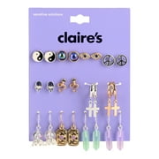 Claires Gold and Silver Unisex Magic Motif Earrings Set, Adult, No Gemstone, 12 Pack, 51666