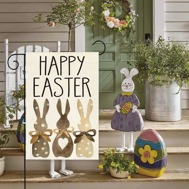 Easter Garden Flag Outdoor Decoration Featuring Easter Themed Patterns For Front Yards Porches And Family Holiday Celebrations