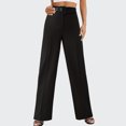 thumbnail image 7 of ClodeEU Women's High Waist Wide Leg Pants, Business Work Office Pants ,Work Trousers With Belted Black,Womens Plus S, 7 of 7