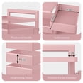 thumbnail image 3 of 6 Tier Metal Utility Cart Rotating Shelf Household Organization Rack Pink, 3 of 7