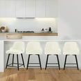 thumbnail image 3 of Swivel Bar Stool with Low Back Set of 2, 26 Inch Counter Bar Height Stool Velvet Upholstered Armless Heavy Duty Bar Chair for Kitchen Island Dining Room, White, 3 of 9
