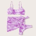 thumbnail image 4 of QLEICOM Womens Swimsuits Tummy Control Plus Size Swimsuit Coverup Bikini Print Set Swimsuit Three Piece Filled Bra Swimwear Beachwear Purple M, 4 of 7