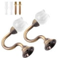 thumbnail image 4 of FRCOLOR Curtain Tieback Hooks Pair Decorative Wall Mount Aluminum Alloy Brown for Home Use 1 Pair, 4 of 11