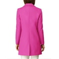 thumbnail image 3 of INSPIRE CHIC Women's Classic Notched Lapel Long Sleeves Long Overcoat M Fuchsia, 3 of 8