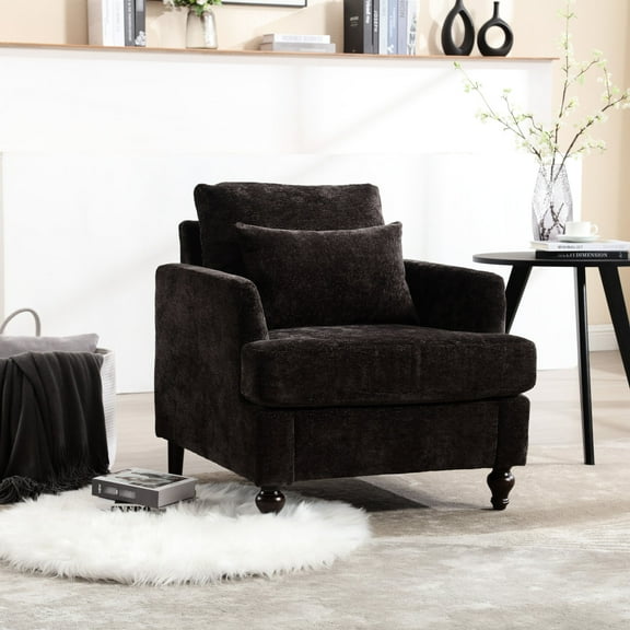 Scooped Arms Design / Comfortable Upholstered Chair for Apartment